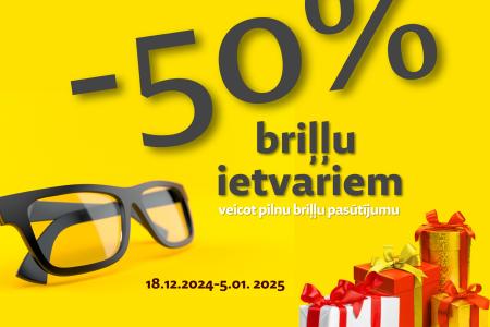 Briļļu ietvariem 50% atlaide! 