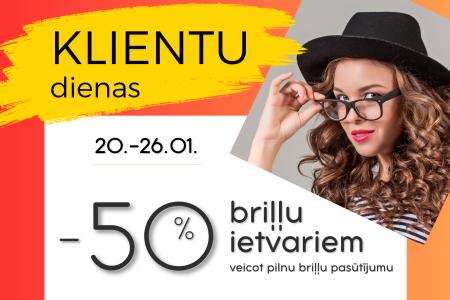 Briļļu ietvariem 50% atlaide! 