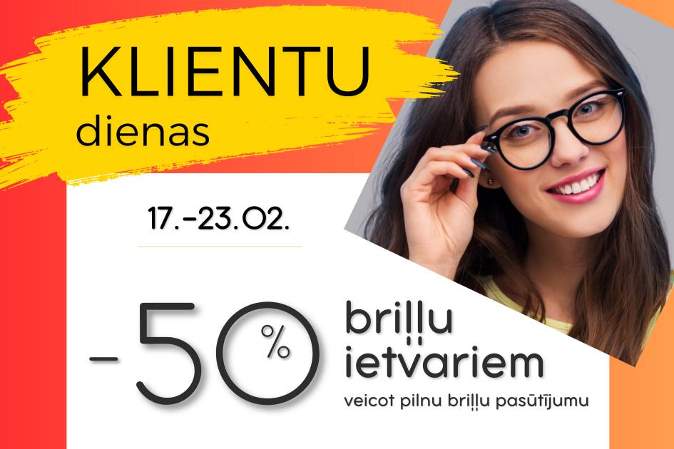 Briļļu ietvariem 50% atlaide! 